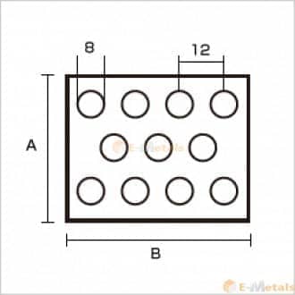 アルミパンチング A1100-H14 8φ×12P