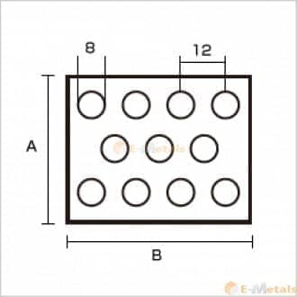 アルミパンチング A1100-H14 8φ×12P 