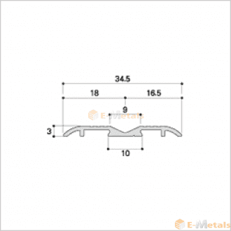 アルミ(メーカー品) フロアレール(ウイングレール) ウイングレール35S ブロンズ(艶消し) 