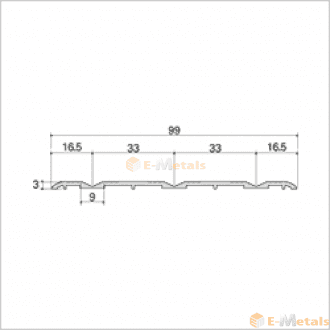 アルミ(メーカー品) フロアレール(ウイングレール) ウイングレール99T ブロンズ(艶消し) 