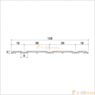 アルミ(メーカー品) フロアレール(ウイングレール) ウイングレール108T ブロンズ(艶消し) 