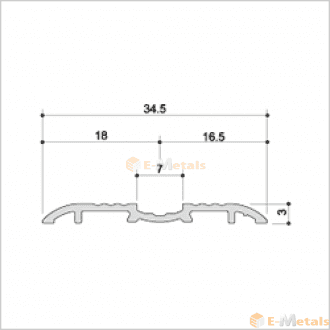 アルミ(メーカー品) フロアレール(ウイングレール) ウイングレール35DS（脱輪防止タイプ） シルバー 