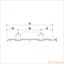 アルミフロアレール(ウイングレール)72DW（脱輪防止タイプ）ブロンズ(艶消し) フロアレール(ウイングレール)  ウイングレール72DW（脱輪防止タイプ）